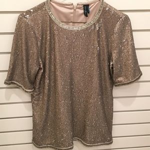 Marciano Gold Sequin Top Size Small